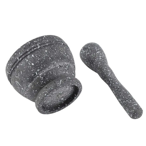Granite Pattern Mortar And Pestle Set Manual Garlic And Seasoning Grinder With Non Slip Base For Fresh Spices Mash And Crush