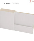 Cross-section of Barn Bypass Sliding Doors 84 By 96 Inches With 6.6 Ft Heavy Duty Rails Kit in White Ash Finish Steel Set