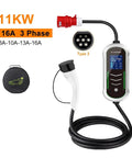 Portable Type2 EV Charger 11KW Fast Charge Hub With 16 Amp Output Seamless Plug And Play Electric Vehicle Station with 5m cord.