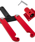 Beefy Heavy Duty Transmission And Small Engine Holding Fixture Tool With Base for Ford and Chrysler Transmissions, red and black components