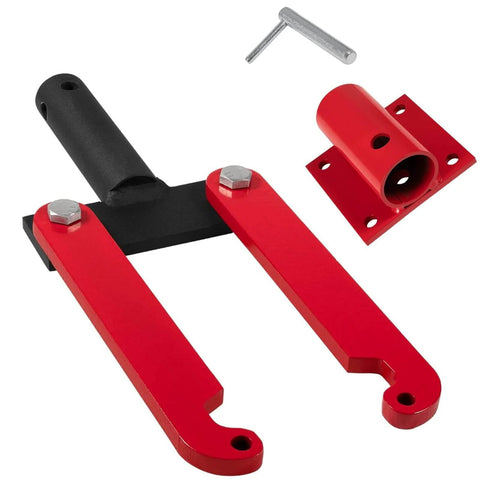 Beefy Heavy Duty Transmission And Small Engine Holding Fixture Tool With Base for Ford and Chrysler Transmissions, red and black components