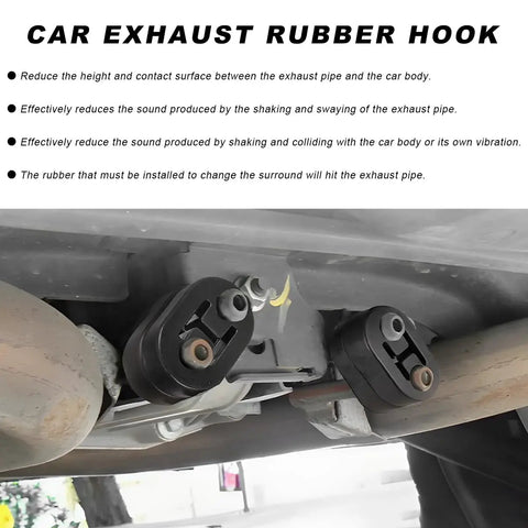 Two Pack Car Exhaust Hanger Rubber Mounts With 0.47 Inch Insulator Bushing on vehicle, reduces vibration and noise