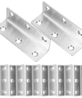 Heavy Duty 8 Pack Stainless Steel Corner Braces L Shaped Brackets 90 Degree Angle Brackets For Furniture Support displayed