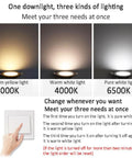 Three lighting options of UWYTGF 13 Pack Retrofit Led Recessed Lighting 4 Inch: 3000K, 4000K, 6500K dimmable can lights.