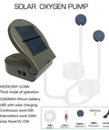 Pond Aerator With Back Clip, 3 Mode Adjustable Oxygen Pump, USB Rechargeable Portable Air Bubbler, solar panel and accessories