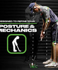 Golfer using Dual Sided Golf Putting Mirror And Alignment Tool For Indoor Or Outdoor Practice to refine posture and mechanics.