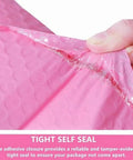 Close-up of self-seal feature on Pink 4x6 Inch Padded Bubble Mailers Pack Of 12 Self Seal Thickened Poly Envelopes