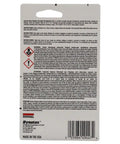 Back view of Blue Medium Strength Gel Threadlocker 0.20 Ounce Bottle packaging with instructions and safety warnings visible.