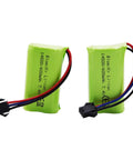7.4V 2S 600mAh RC Battery with SM-3P Plug and Cable, 4.44Wh, 10C Discharge, lightweight LiPo pack for amphibious RC trucks, 2-pack