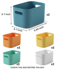 10 Pack Colorful Plastic Storage Bins With Handles For Shelves Or Cabinets Durable Organizer Boxes