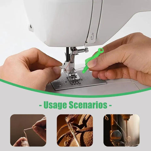 Person using Automatic Fish Type Needle Threader For Sewing Lovers Game Changing Handy Hand Sewing Tool And Sewing Machine Needle Threader