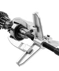 Heavy Duty 3 Jaw Reversible Internal External Gear Puller Tool Kit Forged From Solid Chrome Vanadium Steel Badass Mechanical Extractor For Bearings And Pulleys Without Wasting Time As Serious Mechanic Fixing Old Engines In His Local Garage Workshop. 3-jaw steel puller gripping bearing