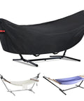 Waterproof Hammock Cover For 11 To 12 Ft Hammock Stands With Windproof Straps And Soft Cotton Lining All Weather UV Dust Snow Protection