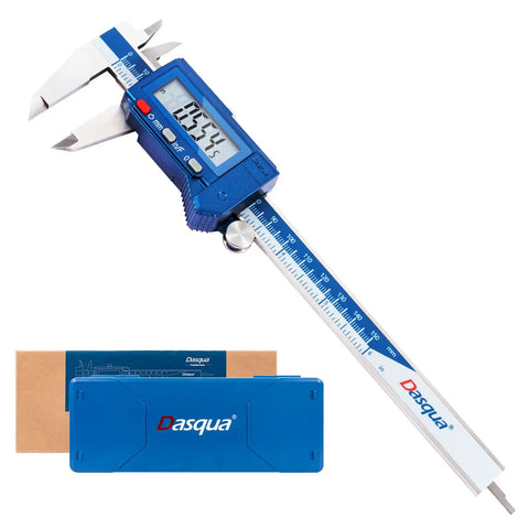 6 Inch IP54 Digital Caliper in Stainless Steel with Large LCD for Precision Measurements, case included, displayed on white background