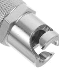 Heavy Duty Brass Zerk Grease Coupler Adapter With Cross Fitting Nozzle Tip For Precision Hydraulic Lubrication Keeps Equipment Safe Using Standard Grease Gun Tools Easy Quick Connect Slick Design Makes Every Repair Job Way Faster Bad Ass Legit Gear close-up metal coupler