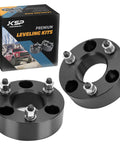 Heavy Duty 2.5 Inch Front Leveling Kit For Ram 1500 Solid Aluminum Strut Spacers, premium black aluminum spacers and packaging.