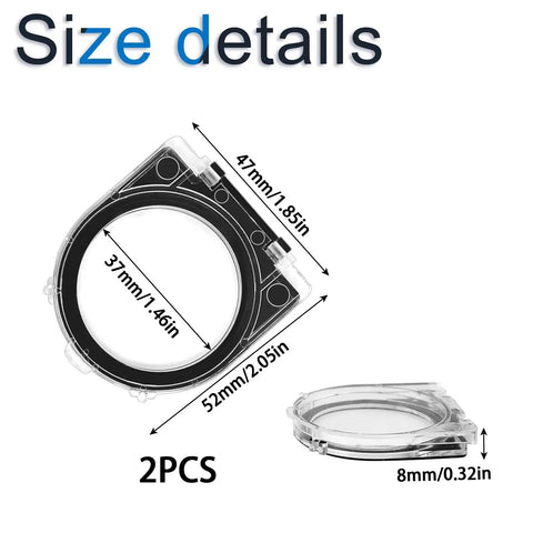 Size details of Elevator Button Cover 2 Pack No Sweat Dustproof Push Button Cap Guard for Washing Machines and Elevator Switches.