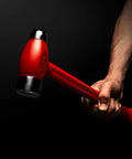 Person holding Dead Blow Ball Peen Hammer 36 Oz Orange Handle, Heavy Duty Machinist's Hammer for Shaping with shot filled design