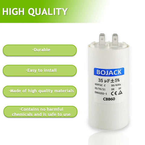 CBB60 35uF 450V AC Capacitor Round Run Start Capacitor With Two Sets Of Inserts For AC Motors Condensers Heat Pumps