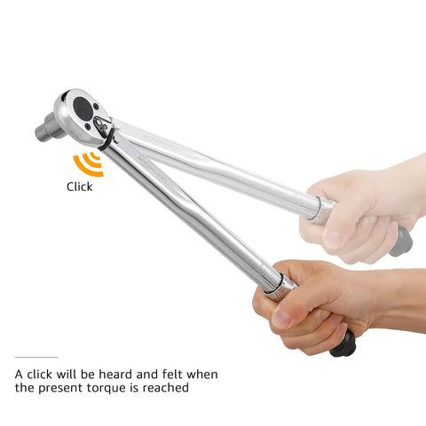 Three Eighths Inch Drive Click Torque Wrench Ratchet For DIY And Pro Auto Work, 15 To 80 Ft Lb, 20.4 To 108.5 Nm in use