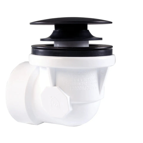 12 Inch And 4 Inch Bath Waste And Overflow Assembly With Tip Toe Drain Plug And Illusionary Faceplate Matte Black Finish 1 Pack Sch 40 PVC Pipe Easy Install For DIY Home Plumbing