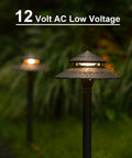 8 Pack 3W LED Low Voltage Pathway Lights Kit With 180 Lumen Output Hardwired 12V Pagoda Style Walkway Light at night