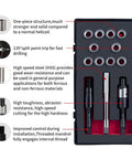 Pro Grade M10x1.5 Thread Repair Kit With 14mm Stainless Steel Inserts HSS Drill Tap Counterbore And Install Driver 10 Pieces