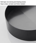 USZWBY Bathroom Vessel Sink Stainless Steel Bathroom Vanity Sink Black Matt Vessel Sink interior view, easy to clean, corrosion-resistant.
