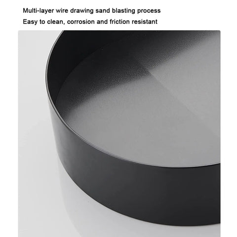 USZWBY Bathroom Vessel Sink Stainless Steel Bathroom Vanity Sink Black Matt Vessel Sink interior view, easy to clean, corrosion-resistant.
