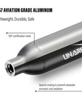 9057 aviation grade aluminum tube showing DOT certification mark and special coating for corrosion prevention.