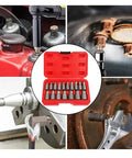Beefy 17 Piece Screw Extractor Set With Hex Head Remover Tools For Damaged Broken Stripped Screws in red storage case