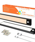 Motion Sensor Closet Lights Wireless Under Cabinet No Fuss Night Lights Kit With Magnetic Strip 3 Color Dimmable Rechargeable Battery