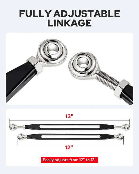 Shift Linkage And Levers For Harley-Davidson Touring Softail Dyna Road King Electra Glide Trike 1986-2026 Black CNC Machined 6061 Aluminum Rust-Resistant Performance Upgrade, adjustable 12-13 in
