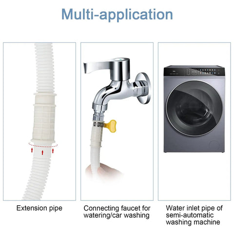 5 Ft Air Conditioner Drain Hose Kit Flexible Durable Tubing For Condensate Drainage shown with faucet and washer applications