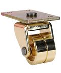 Jiawu Double Wheel Piano Caster, Metal Wheel for Furniture with gold finish and durable mounting plate for stability.