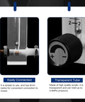Flowmeter 2-20 LPM Acrylic Air Gas Flowmeter With Control Valve, 8mm barbs, transparent tube close-up, pressure rating 0.6 MPa