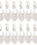 12 Pieces White Heart Shaped Stone Tablecloth Weights With Metal Clips For Indoor Outdoor Use Keeps Table Covers Flat At Picnics And Hangouts Durable Marble Feel Decor