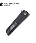Chop 3.15 Inch Folding Pocket Knife With 14C28N Steel Blade and G10 Handle, closed view with pocket clip for EDC.