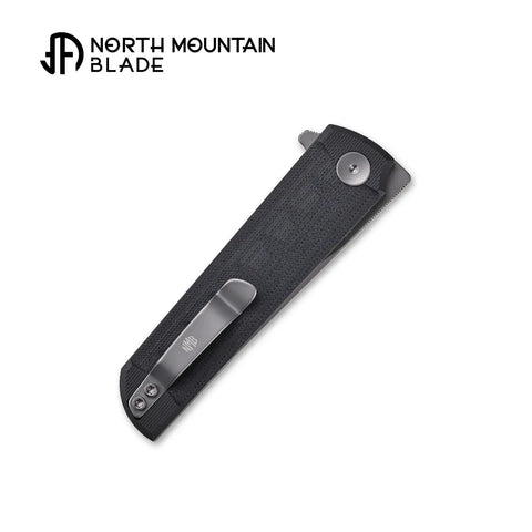 Chop 3.15 Inch Folding Pocket Knife With 14C28N Steel Blade and G10 Handle, closed view with pocket clip for EDC.