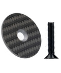 Slick Carbon Fiber Bicycle Headset Top Caps With Stainless Steel Bolts Matte Black Coating Corrosion Proof Upgrade For Road And Mountain Bikes: carbon fiber cap and bolt