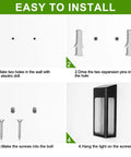 Easy installation steps for 4 Pack Solar Fence Lights Outdoor Waterproof Aluminum Frosted Glass Post And Wall Lamps.