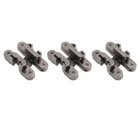 3 Pack Hidden Hinges Heavy Duty Zinc Alloy 43mm for Doors and Folding Tables Concealed Hardware, set of three hinges
