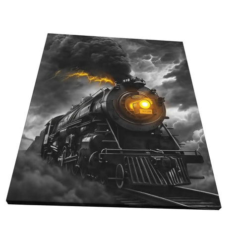 Kickin Steam Locomotive Canvas Wall Art 16x20 Inch Modern Living Room Decor Poster Print For Bedroom Home Office Gift Idea