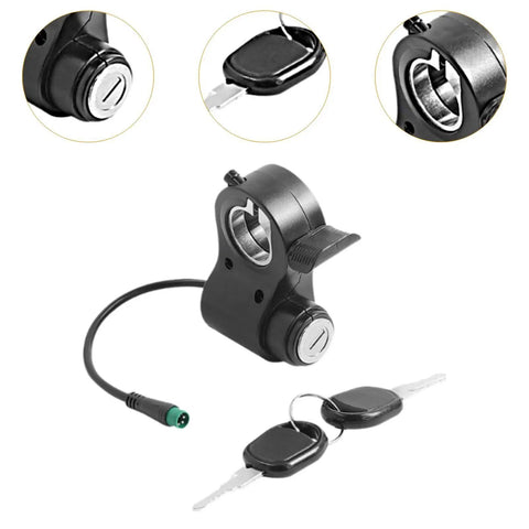 Electric Bike Thumb Throttle With Five Pin Ignition Switch Kit Durable PP Housing No Fuss Install For E Bikes Accelerator Attachment For Smooth Acceleration And Safer Rides Professional Repair Part