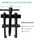 Front view of MUQIDA 4-inch two-jaw gear puller, black carbon steel with T-handle screw and dual jaws