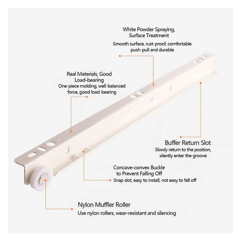 Full Extension Drawer Slides Two Section Thickened Pulley Hardware No Fuss Tool Free Quick Release Latches Easy Install