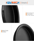 Close-up of black finish surface on Six Pack Black Round Sliding Closet Door Finger Pulls 2-1/8 Inch Diameter With Snap In Installation.