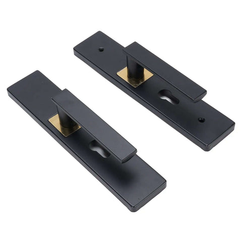 Hefty Keyed Entry Door Handle Set With Thick Reinforced Plate And Large Solid Knob, Heavy Duty Reversible Lever Lock Complete Kit for front doors
