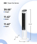 Evaporative Air Cooler 40 Inch Tower Fan With 80 Degree Oscillation For Chill Air Removable Water Tank And Ice Packs Remote Control