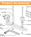 Exploded view of 2 Pack Sliding Barn Door Floor Guide With Adjustable Rollers Durable Aluminum Barn Door Hardware components